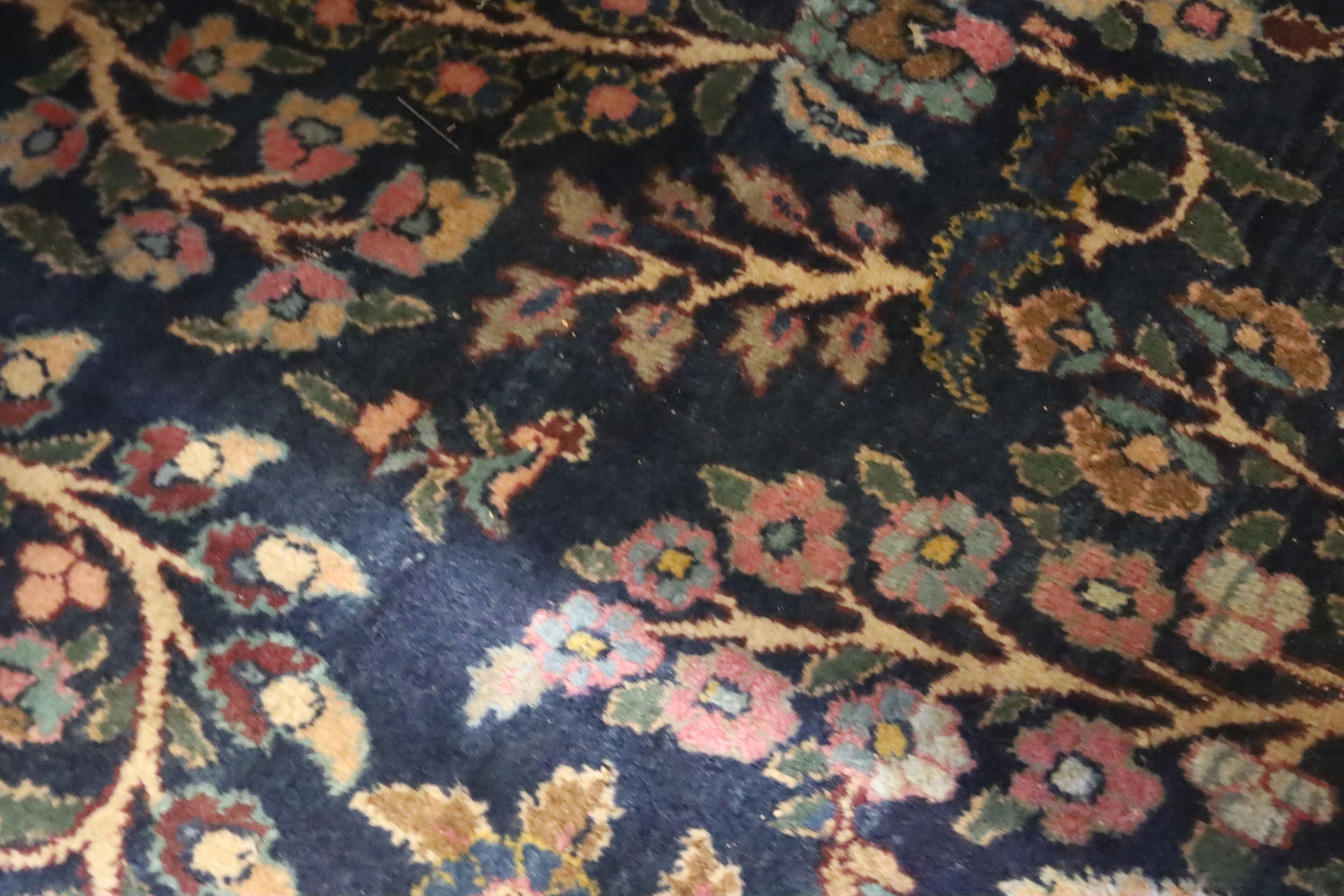 A Tabriz/Meshed blue ground carpet